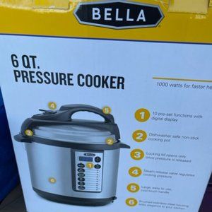 Bella 6 Qt Pressure Cooker - brand new in box; never used